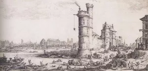 View of the Seine in Paris by Jacques Callot Oil Painting