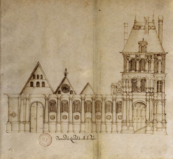 Main Product Photo of The Hotel de Ville in Paris Painting by Jacques Cellier