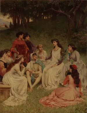 The Storyteller Oil painting by Jacques-Clement Wagrez