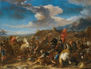 The Battle of Issus; Alexander The Great's Army defeats Darius and the Persians by Jacques Courtois Oil Painting