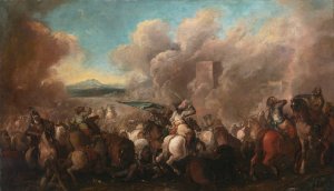 The Battle Of Podhajce by Jacques Courtois Oil Painting