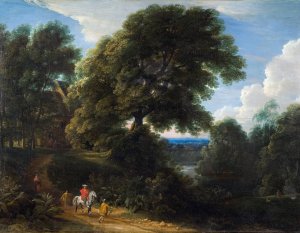 Landscape with a Rider in Red by Jacques D'Arthois Oil Painting