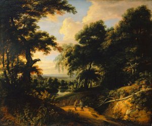 Landscape with Staffage Figures by Jacques D'Arthois Oil Painting