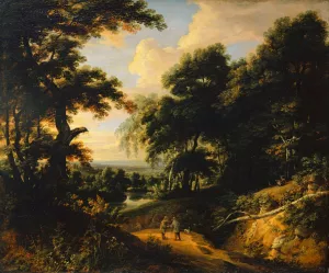 Landscape with Staffage Figures by Jacques D'Arthois Oil Painting