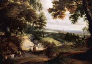 Wooded Landscape painting by Jacques D'Arthois