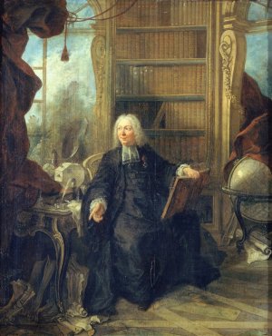 Portrait presume de l'abbe Jean-Antoine Nollet by Jacques De Lajoue Oil Painting
