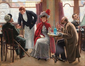 The estaminet by Jacques Dore Oil Painting