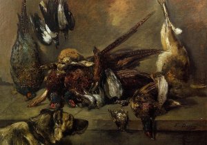 Still Life with Game by Jacques-Edouard Dufeu Oil Painting