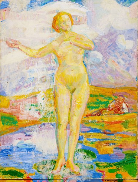 Main Product Photo of Standing Female Nude Painting by Jacques Elie Abraham Hermanjat