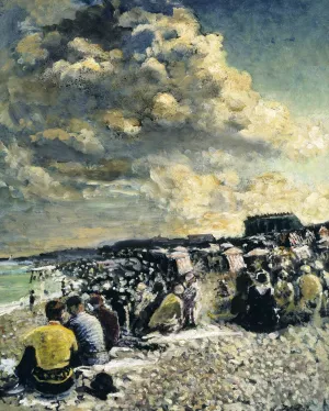 August Morning, Dieppe Beach by Jacques Emile Blance Oil Painting