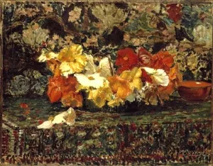 Begonias by Jacques Emile Blance - Oil Painting Reproduction