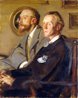Charles Shannon and Charles Ricketts Oil painting by Jacques Emile Blance