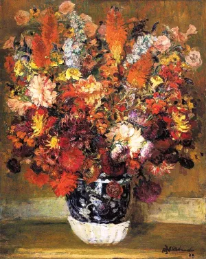 Flowers in a Pot by Jacques Emile Blance - Oil Painting Reproduction