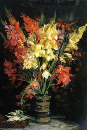 Gladioli by Jacques Emile Blance Oil Painting