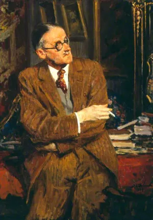 James Joyce III by Jacques Emile Blance Oil Painting