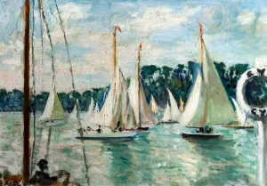 Racing Yachts on the Seine painting by Jacques Emile Blance