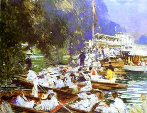 Regatta at Henley by Jacques Emile Blance Oil Painting