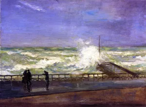 Stormy Day, Brighton by Jacques Emile Blance - Oil Painting Reproduction