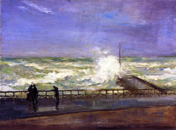 Main Product Photo of Stormy Day, Brighton Painting by Jacques Emile Blance