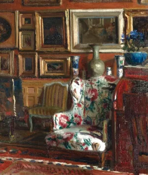 The Artist's Salon - Auteuil by Jacques Emile Blance Oil Painting