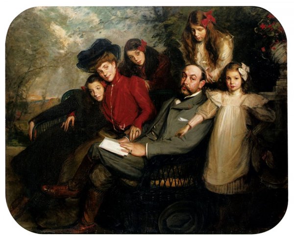 Main Product Photo of The Poet Francis Viele-Griffin and His Family Painting by Jacques Emile Blance
