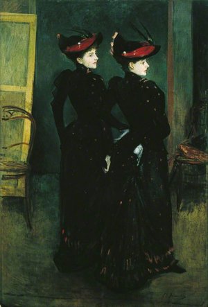The Savile-Clark Girls by Jacques Emile Blance Oil Painting