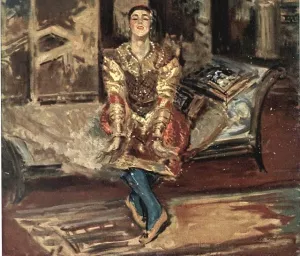 Vaslav Nijinsky in Danse Orientale painting by Jacques Emile Blance