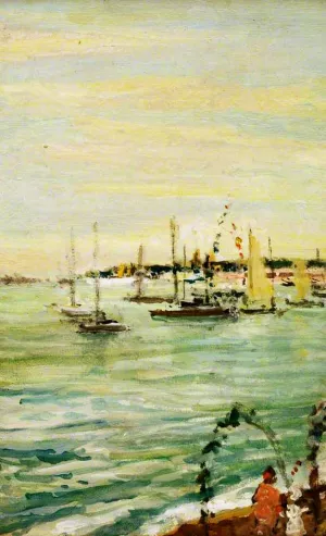 Yachts at Weymouth painting by Jacques Emile Blance