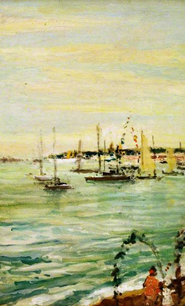 Main Product Photo of Yachts at Weymouth Painting by Jacques Emile Blance