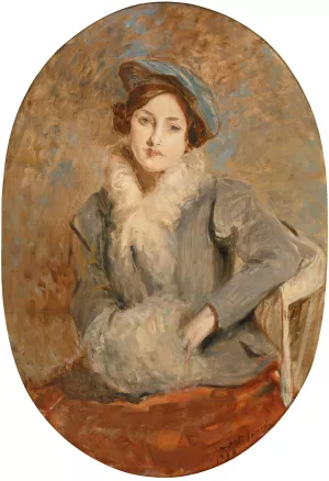 Desiree Manfred With A Muff by Jacques-Emile Blanche Oil Painting