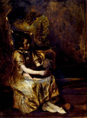L'enfant a la poupee by Jacques-Emile Blanche Oil Painting