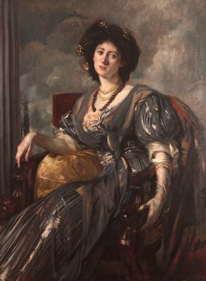 Portrait de Lady Michelham by Jacques-Emile Blanche Oil Painting