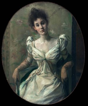 Portrait de Madame Abel Hermant by Jacques-Emile Blanche Oil Painting