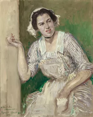 Portrait de Madeleine Pissard en Roxane Oil painting by Jacques-Emile Blanche