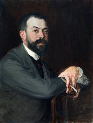 Portrait de Monsieur Leon Pissard jeune by Jacques-Emile Blanche Oil Painting