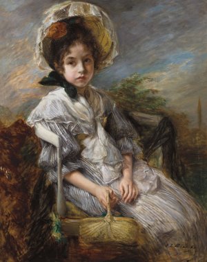 Pouponne Zelinska au panier by Jacques-Emile Blanche Oil Painting