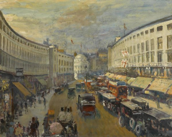 Regent Street, London by Jacques-Emile Blanche - Hand-Painted Oil Painting Reproduction