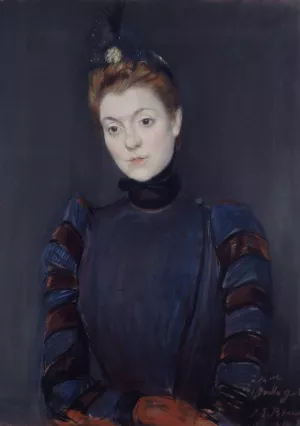 Yvette Guilbert by Jacques-Emile Blanche Oil Painting