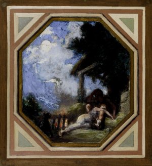 Le repos des epoux by Jacques Ferdinand Humbert Oil Painting