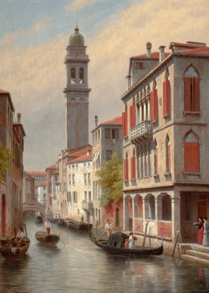 Une Vue a Venise, San Giorgio dei Greci, Italie by Jacques Francois Carabain Oil Painting