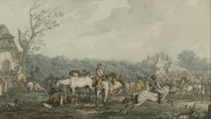 The Horse Fair by Jacques-Francois-Joseph Swebach Oil Painting