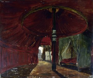Vue interieure de la tente du fils de l'empereur du Maroc by Jacques Guiaud Oil Painting