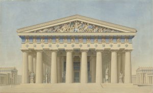 Temple T at Selinunte by Jacques Ignace Hittorff Oil Painting