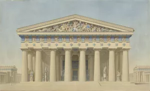 Temple T at Selinunte Oil painting by Jacques Ignace Hittorff