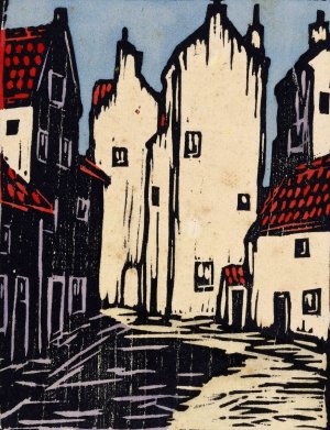 Huisjes in Den Haag by Jacques Jeichienus Ottens Oil Painting