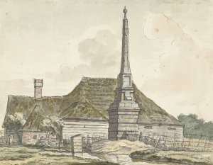 De mijlpaal of banpaal bij Halfweg by Jacques Kuyper Oil Painting