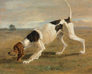 A pointer in a landscape by Jacques-Laurent Agasse Oil Painting