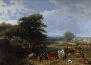 Lord Rivers's Stud Farm, Stratfield Saye Oil painting by Jacques-Laurent Agasse