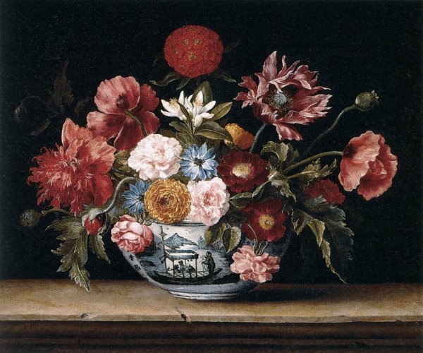 Main Product Photo of Chinese Bowl with Flowers Painting by Jacques Linard