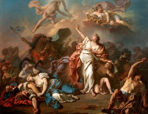 Apollo And Diana Attacking The Children Of Niobe by Jacques Louis David Oil Painting